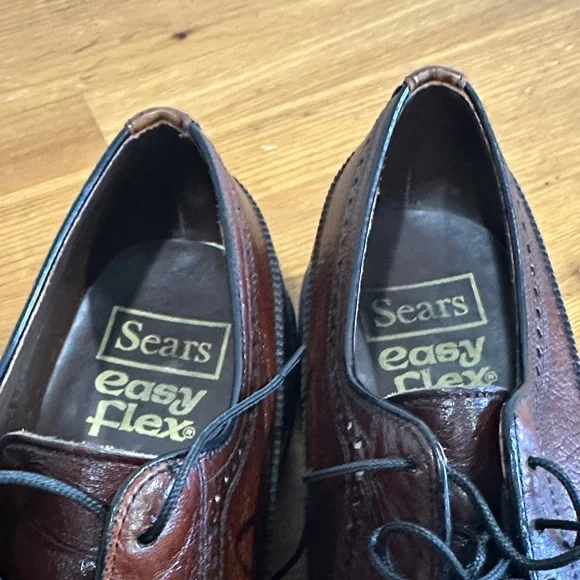 Sears Dark Brown Leather Men's Oxford Shoes - Picture 7 of 12